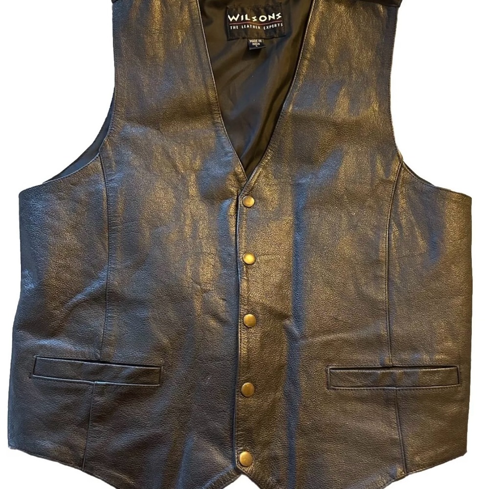 Wilson Black Leather Vest
